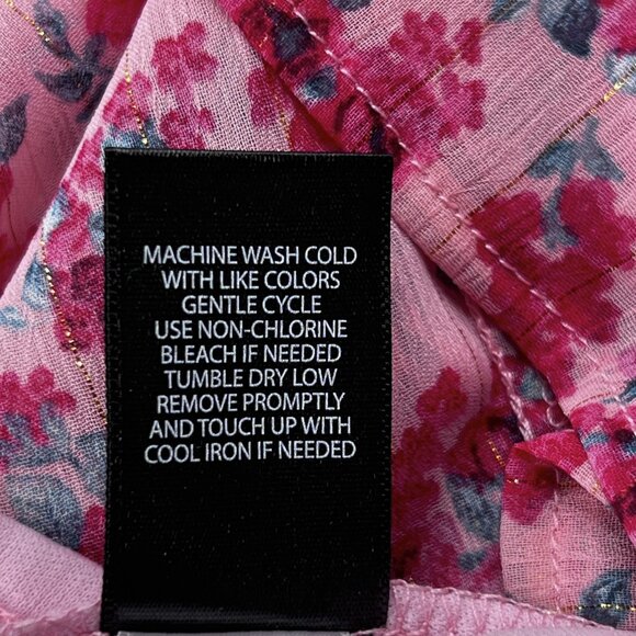 torrid Pink Gold Floral Chiffon and Lurex Tiered Ruffles Maxi Dress Size 2 - NWT - Picture 10 of 10